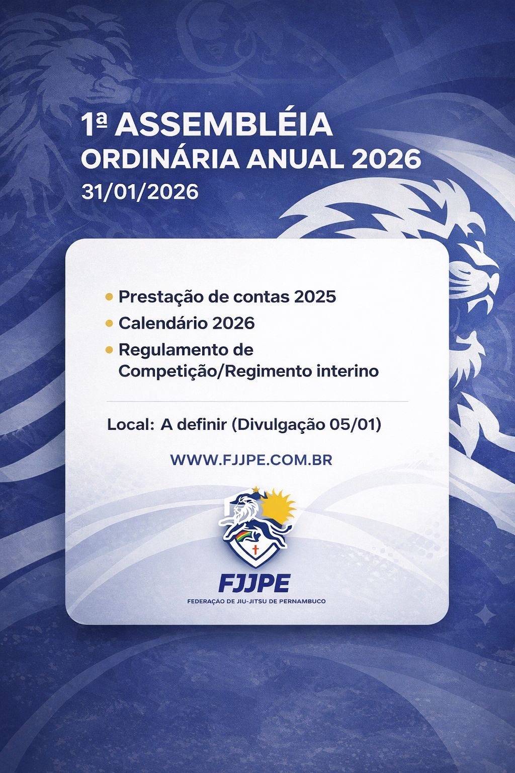 1ª Assembleia ordinária anual 2026